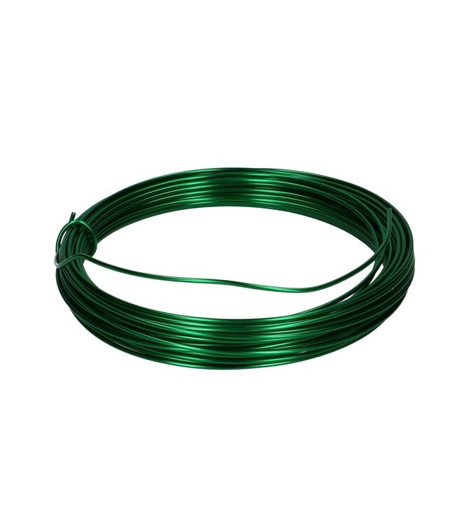 Dark green aluminium wire | Diameter 2 millimetres | Length 12 metres | Weight 100 grams | Can be ordered by the piece