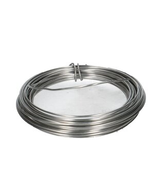 4A Zilverkleurig aluminium draad | Diameter 2 millimeter | Lengte 12 meter | Gewicht 100 gram | Per stuk