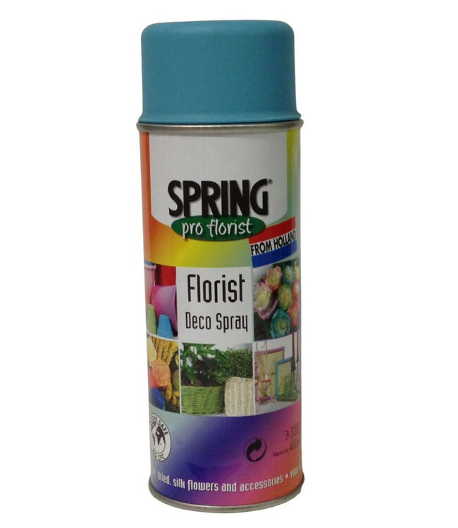 Lichtblauwe spuitverf | Inhoud 400 milliliter | Spring Pro Florist deco spray | Per spuitbus te bestellen