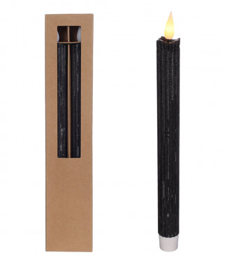 4A LED pencil candles black | Diameter 2.1 centimetres | Height 25 centimetres | Excluding AAA batteries | Each x 2