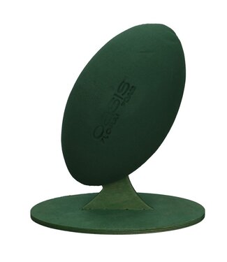 4A Green Oasis biodegradable floral foam Bioline rugby ball with wooden base | Size 38 x 56 centimetres | Per piece