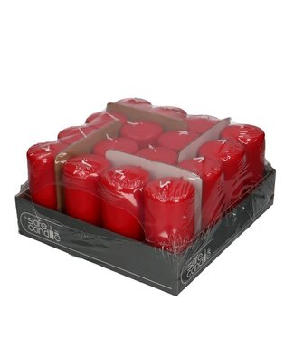 4A Red Safe Candle blunt candle | Diameter 6 centimetres | Height 12 centimetres | Per 16 pieces