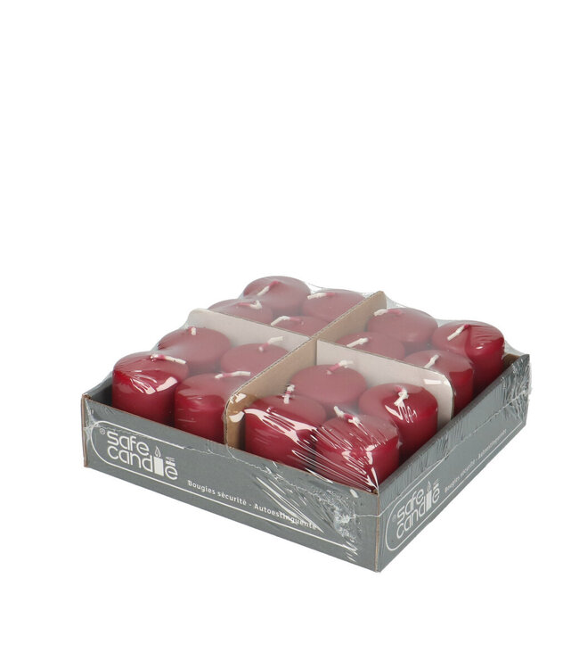 Burgundy Safe Candle bougie émoussée | Diamètre 4 centimètres | Hauteur 6 centimètres | Commande par 16 bougies