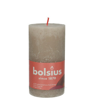 4A Grey rustic Bolsius block candle | Diameter 7 centimetres | Height 13 centimetres | Per 4 pieces