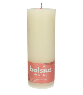 4A Cream-coloured rustic Bolsius block candle | Diameter 7 centimetres | Height 19 centimetres | Per 4 pieces