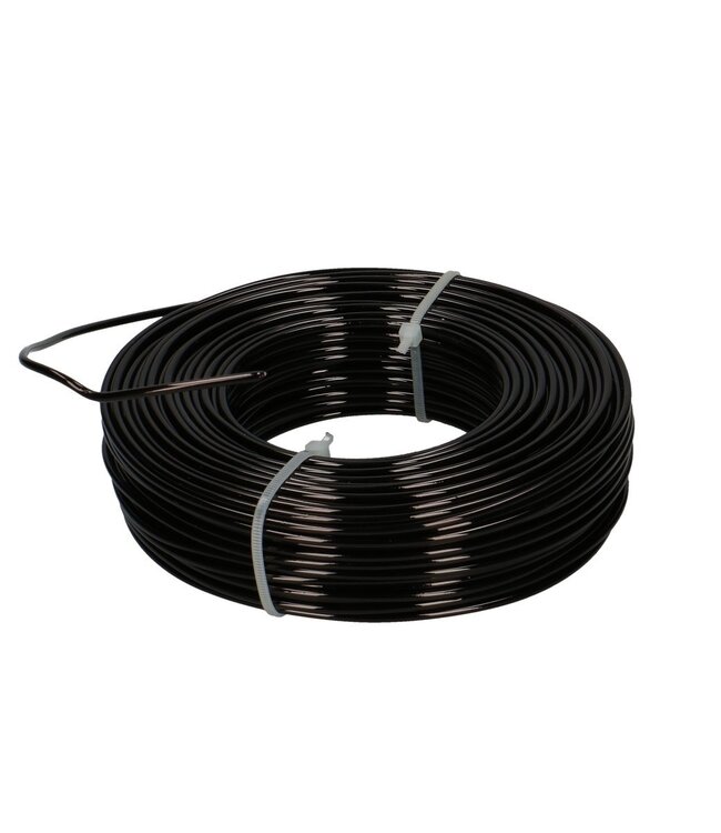 Zwart aluminium draad | Diameter 2 millimeter | Lengte 60 meter | Gewicht 500 gram | Per stuk te bestellen