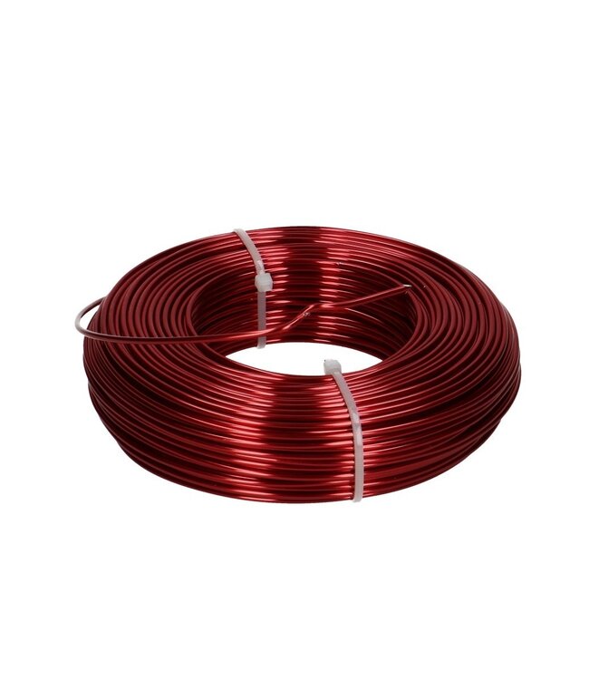 Rood aluminium draad | Diameter 2 millimeter | Lengte 60 meter | Gewicht 500 gram | Per stuk te bestellen