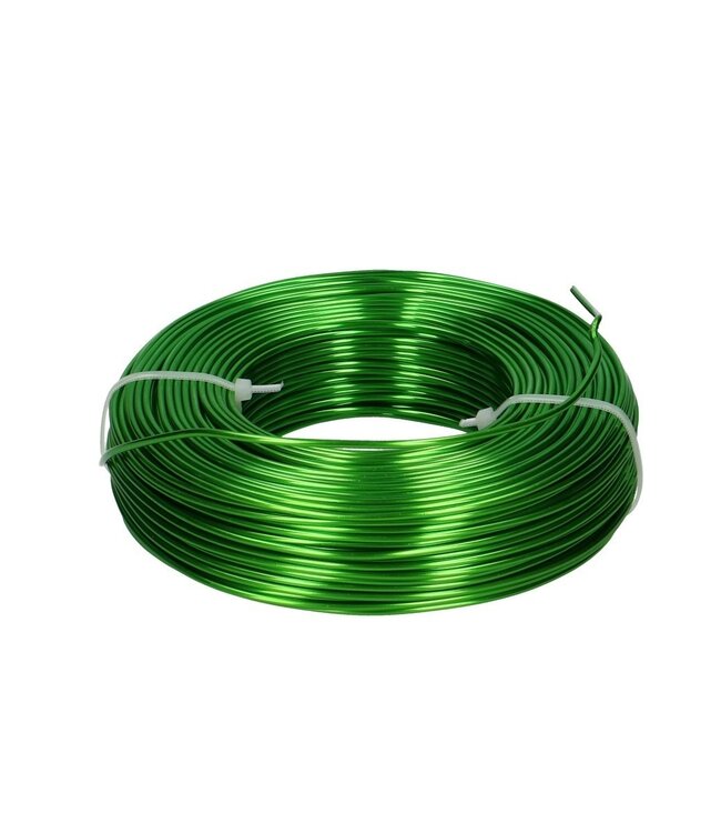 Apple green aluminium wire | Diameter 2 millimetres | Length 60 metres | Weight 500 grams | Ordered by piece