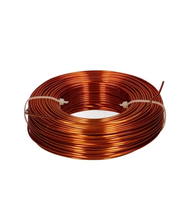 Copper-coloured aluminium wire | Diameter 2 millimetres | Length 60 metres | Weight 500 grams | Ordered by piece