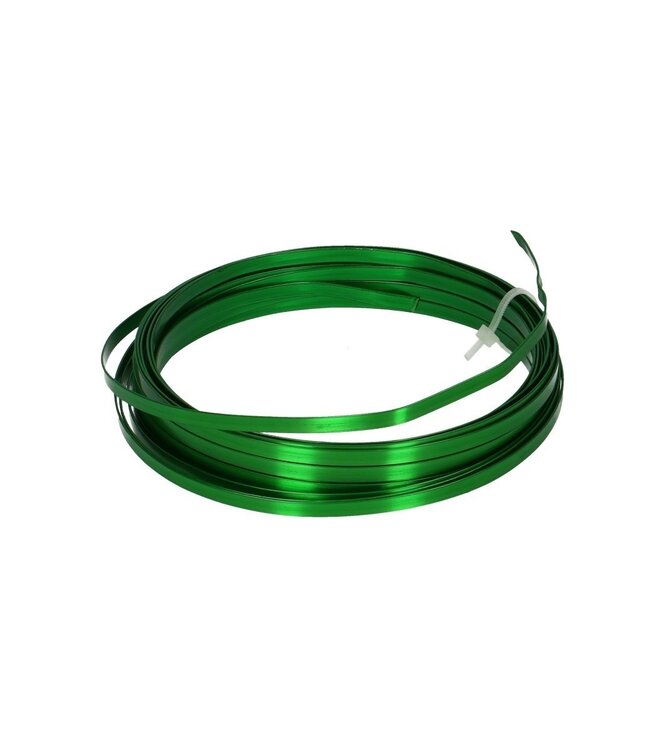 Apple green aluminium wire flat | Diameter 5 millimetres | Length 10 metres | Ordered by piece