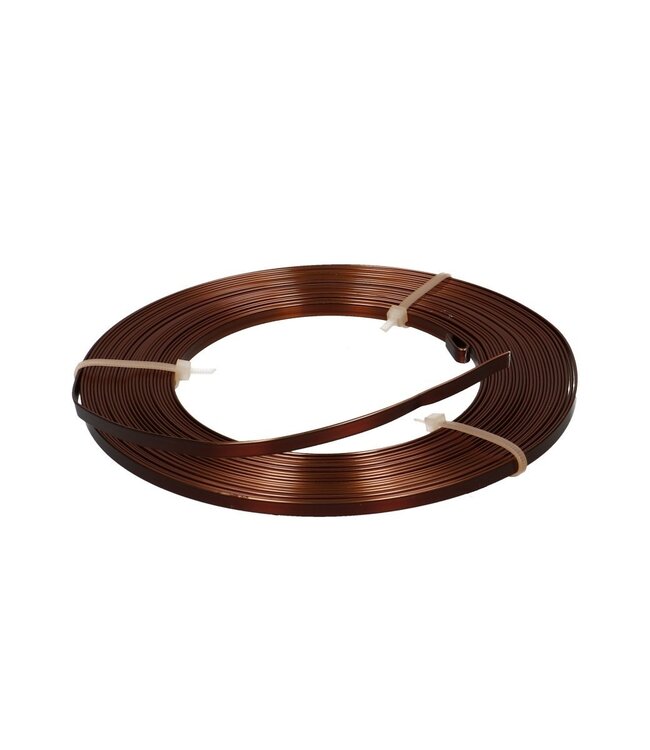 Dark brown aluminium wire flat | Diameter 5 millimetres | Length 10 metres | Ordered by piece