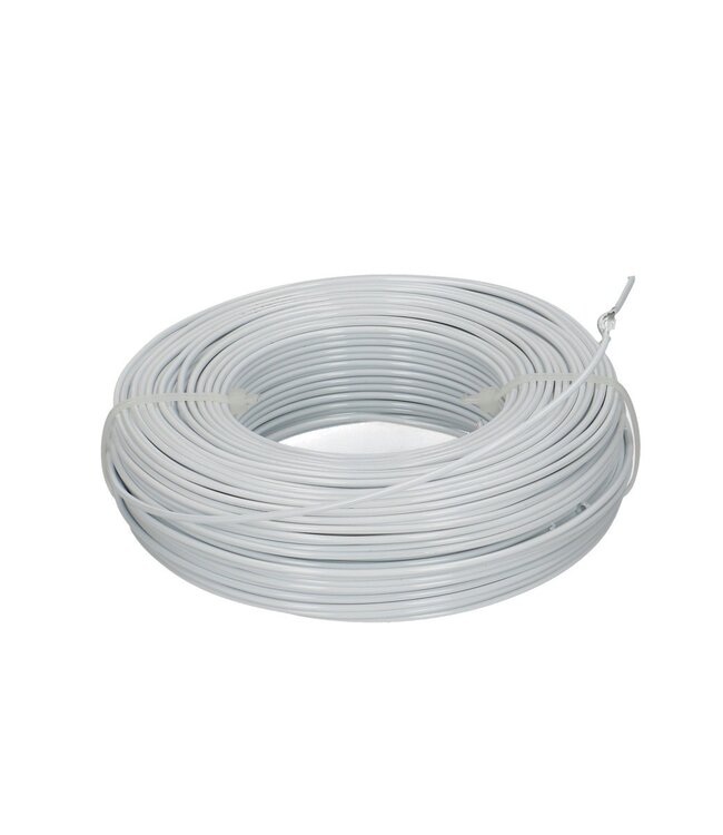 White aluminium wire | Diameter 2 millimetres | Length 60 metres | Weight 500 grams | Can be ordered individually