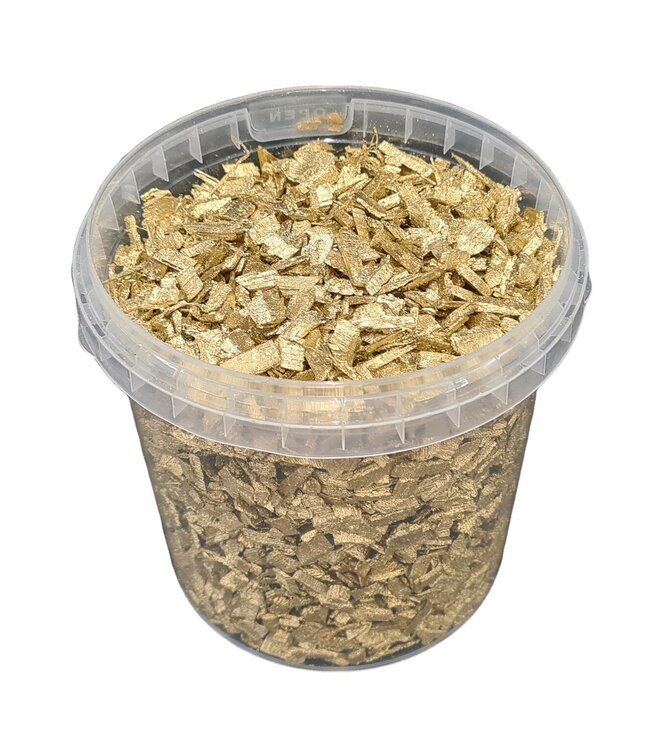 Wood chips gold-coloured | Bucket capacity 1 litre | Order per 6 buckets