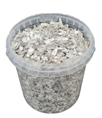 QC Wood chips platinum-coloured | Bucket capacity 1 litre | Per 6 buckets