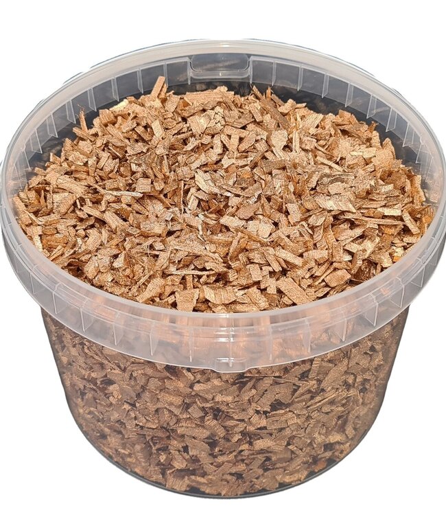 Wood chips antique gold coloured | Bucket capacity 10 litres | Order by bucket