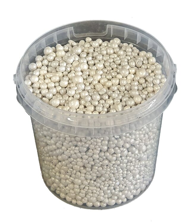 White terracotta pearls | Bucket capacity 1 litre | Order per 6 buckets