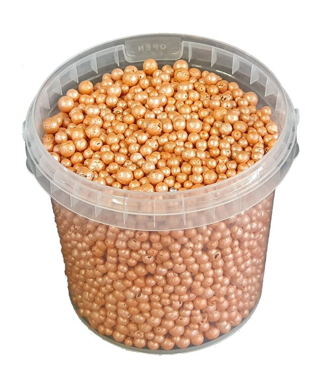 Orange terracotta pearls | Bucket capacity 1 litre | Order per 6 buckets