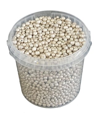 QC Beige terracotta pearls | Bucket capacity 1 litre | Per 6 buckets