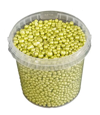 QC Green terracotta pearls | Bucket capacity 1 litre | Per 6 buckets