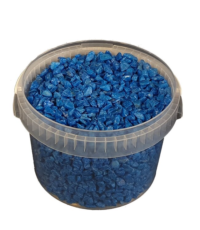 Blauwe decoratieve steentjes | Emmerinhoud 3 liter | Per emmer te bestellen