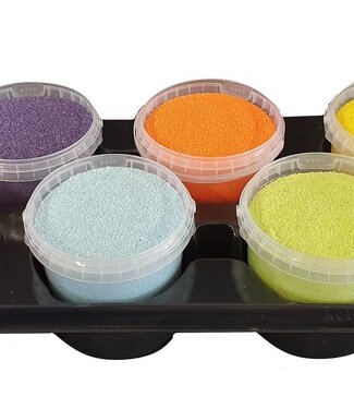 QC Couleurs de sable de quartz mélangées | Capacité du seau 1 litre | Par 6 pièces