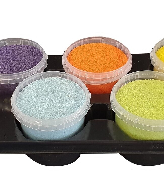 Mixed quartz sand colours | Bucket capacity 1 litre | Order per 6 buckets