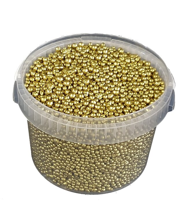 Gold terracotta pearls | Bucket capacity 3 litres | Order by bucket