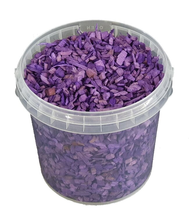 Wood chips purple | Bucket capacity 1 litre | Order per 6 buckets