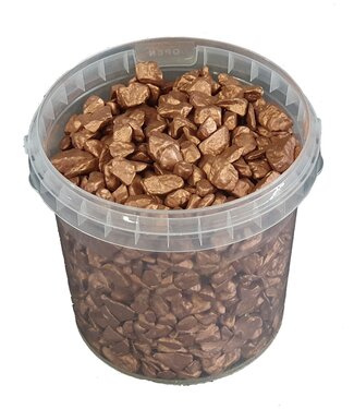 QC Copper-coloured decorative stones | Bucket capacity 1 litre | Per 6 pieces