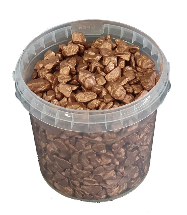 Copper-coloured decorative stones | Bucket capacity 1 litre | Order per 6 buckets