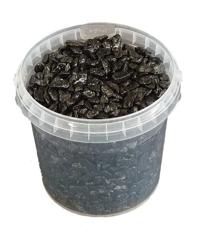 Black decorative stones | Bucket capacity 1 litre | Order by 6 buckets