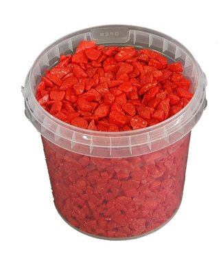 QC Red decorative pebbles | Bucket capacity 1 litre | Per 6 pieces