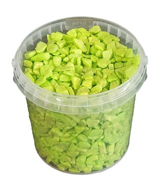 QC Light green decorative stones | Bucket capacity 1 litre | Per 6 pieces