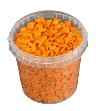 QC Orange decorative pebbles | Bucket capacity 1 litre | Per 6 pieces