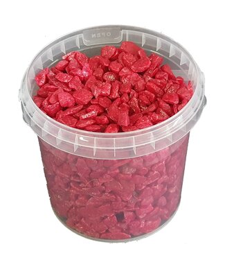 QC Christmas coloured decorative stones | Bucket capacity 1 litre | Per 6 pieces