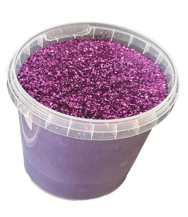 Emmer glitters roze | Gewicht 400 gram | Maat glitters 1/64 | 0,6 mm | 15 Hex | Per emmer te bestellen