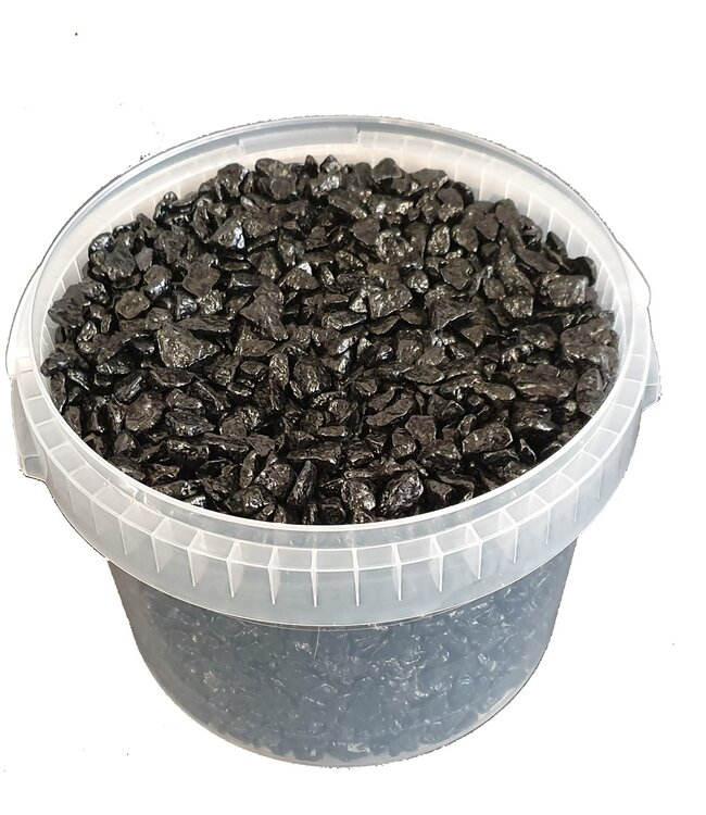 Black decorative stones | Bucket capacity 3 litres | Order by bucket