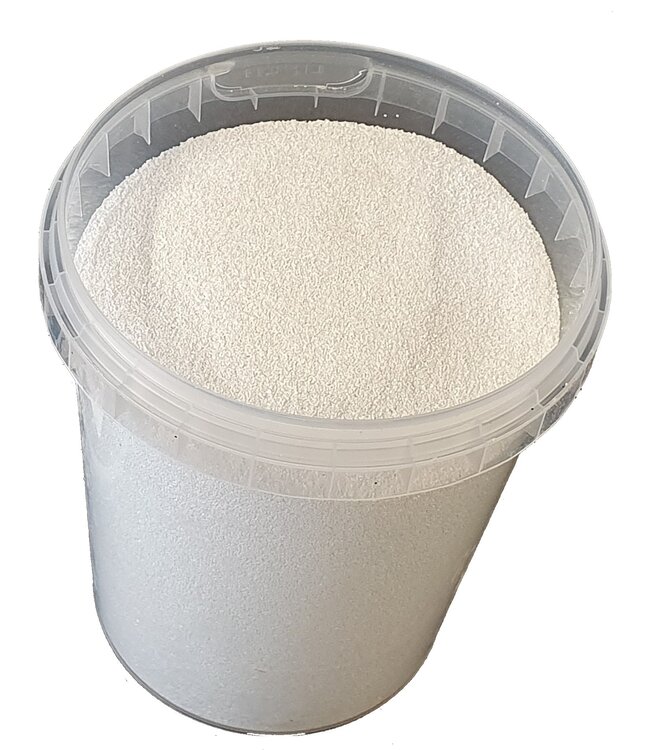 Bucket glitters white | Weight 400 grams | Size glitters 1/64 | 0.6 mm | 15 Hex | Order by bucket