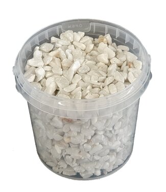 QC Natural white decorative stones | Bucket capacity 1 litre | Per 6 pieces