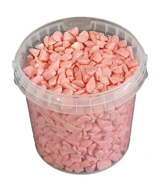 QC Roze decoratieve steentjes | Emmerinhoud 1 liter | Per 6 stuks