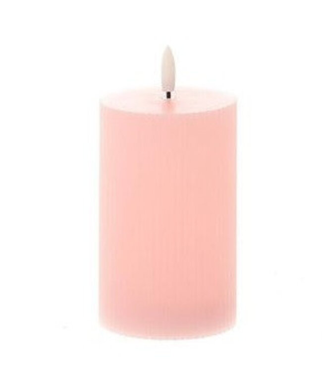 LED single candles light pink | Diameter 7.5 centimetres | Height 15 centimetres | Excluding AA batteries | Order per 6 pieces