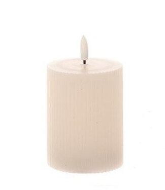 4A LED pillar candles grey | Diameter 7.5 centimetres | Height 10 centimetres | Excluding AA batteries | Per 6 pieces