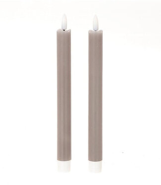 4A LED pencil candles grey | Diameter 2 centimetres | Height 24.5 centimetres | Excluding AA batteries | Per 6 pieces x 2