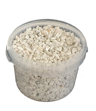 QC Natural white decorative stones | Bucket capacity 3 litres | Per piece