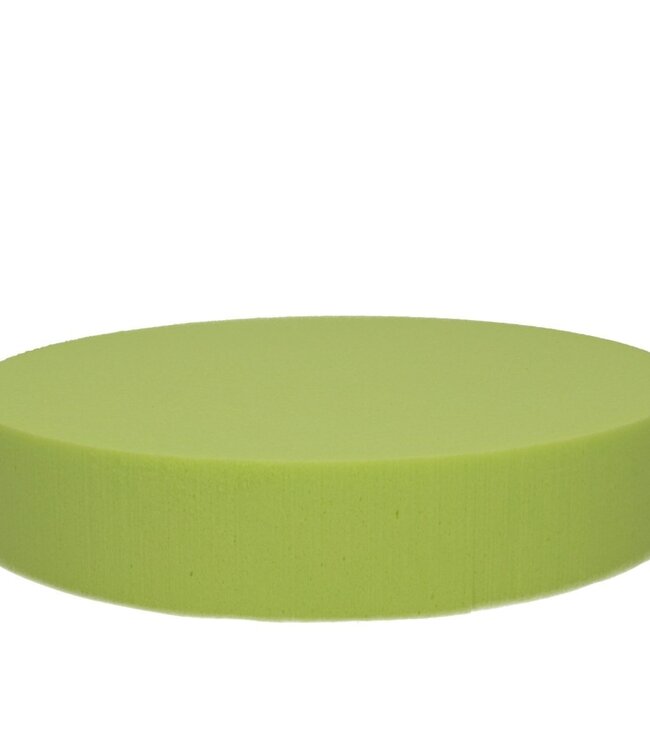 Citroengeel Oasis steekschuim cake | Diameter 25 centimeter | Hoogte 5 centimeter | Per 2 stuks te bestellen