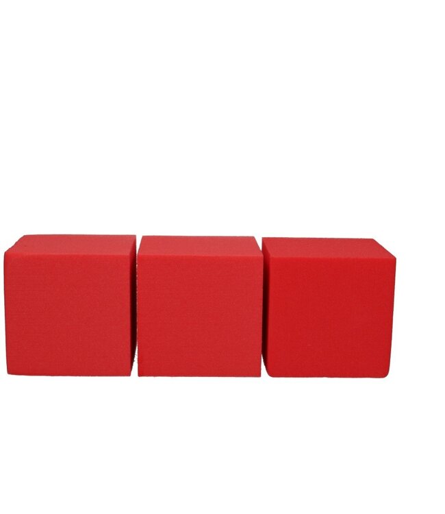 Cube en mousse floral Oasis rouge | Taille 10 x 10 centimètres | Commandé par 3 pièces