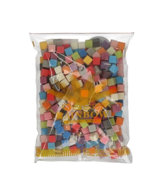 Oasis floral foam cubes mixed colours | 300 pieces | Size 2 x 2 centimetres | Order per pack