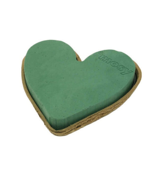 Green heart-shaped floral foam Biodur | Height 35 centimetres | Order 2 pieces