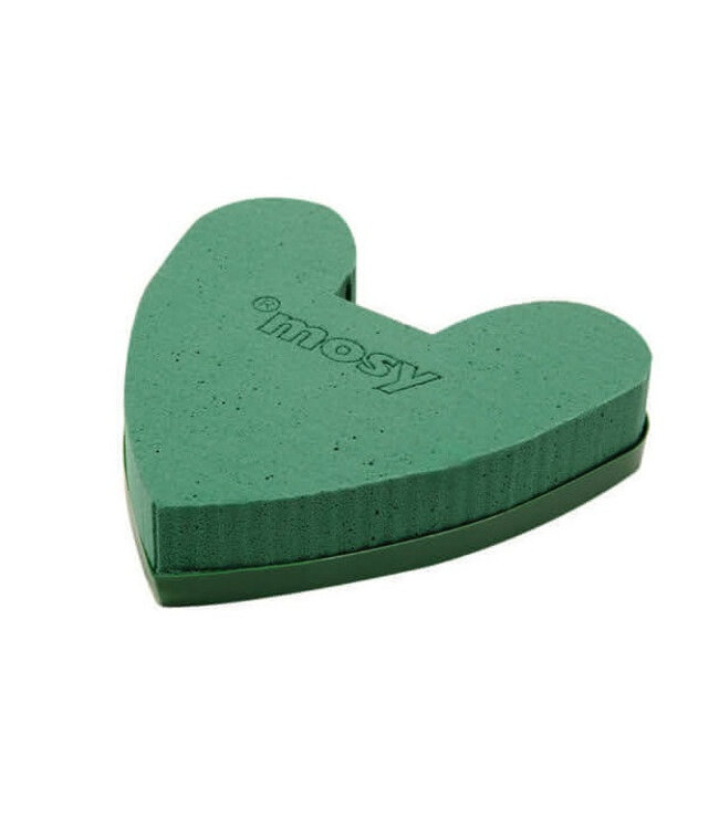 Green heart-shaped floral foam | Height 15 centimetres | Order per 4 pieces