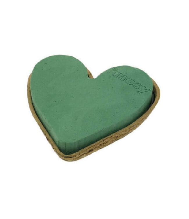 Green heart-shaped floral foam Biodur | Height 20 centimetres | Order 4 pieces